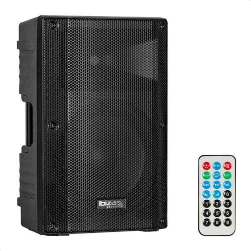 Ibiza - XTK12A-MKII - Altavoz Activo para megafonía de 12/30 cm - Tweeter de compresión de 25 mm - Sistema Bass Reflex - USB, SD, Bluetooth - TWS - Asas y Ruedas - Novedad - Fiestas, Karaoke