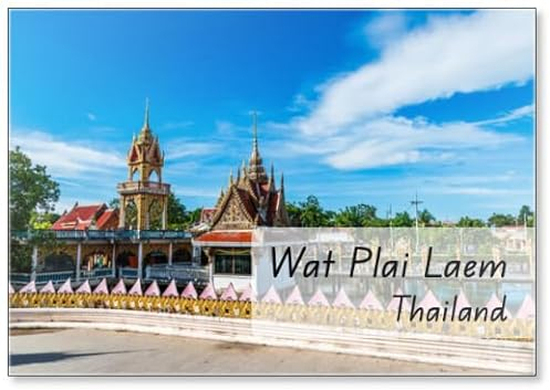 Kühlschrankmagnet, Motiv: The Budhist Temple Wat Plai Laem auf Koh Samui Design 1