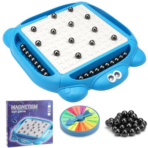 Magnetisches Schachspiel, lustiges Magnetspiel für 2-4 Spieler, mit 32 magnetischen Steinen, Steinmagnet-Brettspiel, magnetisches Schachset für Kinder und Erwachsene