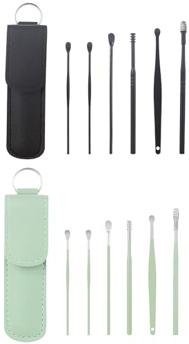 Ohrenschmalz Entfernungs Set, Ohrenreiniger Set – 7-teilige Premium Ohrreiniger Werkzeug Set mit Sicherheits-Design – Ohrenschmalz-Entferner und Ohrlöffel Kit – Einfach, Bequem und Hygienisch