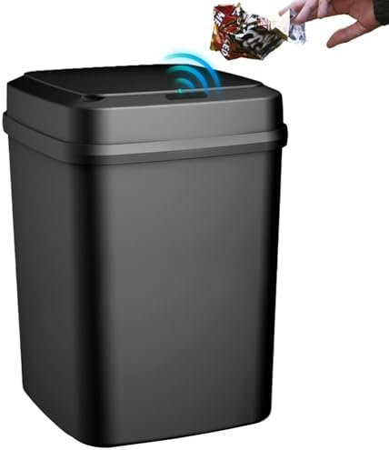 Touchless Trash Can - Automatic Sensor Garbage, Indoor Smart Wastebasket | Garbage Can Automatic Sensor with a Large 13l Capacity, Electronic Smart Household Bathroom Toilet for Living Room Bedroom