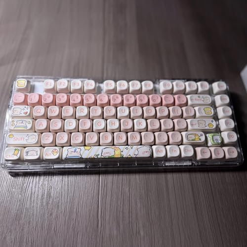 Xtroml Tasti PBT per Tastiera Meccanica - 116 Tasti Tasti Maialino Rosa, Tasti Carini Stampati a Sublimazione, Tasti Personalizzati con Profilo MOA per Tastiera da Gioco Meccanica,A