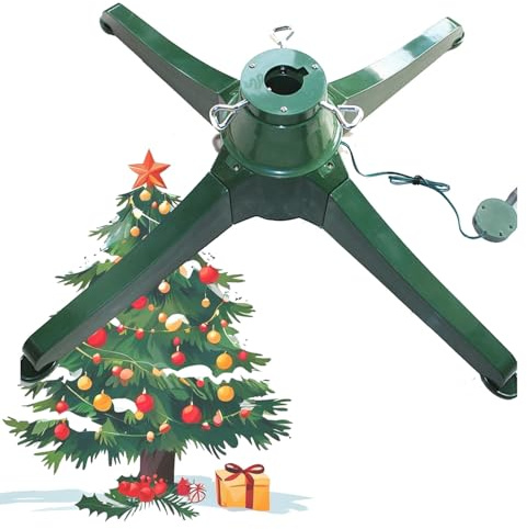 Supporto rotante per albero di Natale, girevole a 360 gradi, con 3 impostazioni di diametro del tronco, per fino a 2,3 m e 36,3 kg artificiale, 66 cm