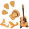NHQZ Holz-Plektrumbox FüR Akustikgitarre - Holz gitarren plektrum Plektrum - Wooden Acoustic Guitar Pick Box - Gitarrenplektrenhalter Mit 3 Gitarrenplektren – FüR E-Bass, Gitarre – gitarren zubehör