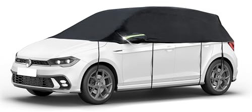 Walser Abdeckplane Auto All Weather, Abdeckplane wasserdicht, 100% wetterfeste Auto Abdeckplane, Autoabdeckung Outdoor, Auto Abdeckplane wasserdicht, Autoplane Halbgarage Größe 1 PKW schwarz