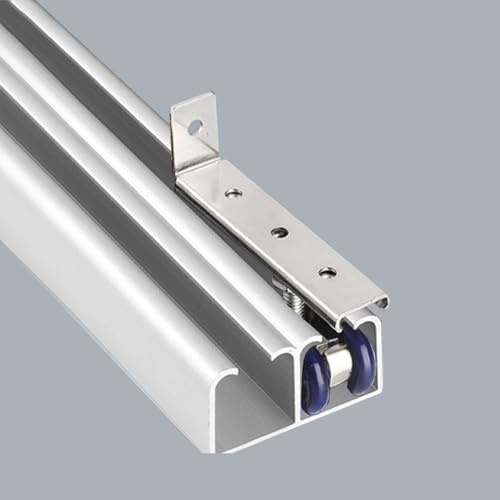 Rail porte coulissante Rail En Aluminium Dissimulé, Rail De Plafond Pour Porte De Grange Coulissante Avec Système De Fermeture En Douceur, Kit De Quincaillerie(15.7ft(480cm))