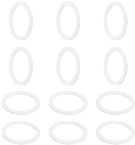 QUARKZMAN Rondelle PTFE 12Pcs 50mm OD 40mm ID 3mm Épais Rondelles Plates Joint d'Étanchéité Annulaire pour Robinet, Tuyau, Boulon, Machinerie, Blanc