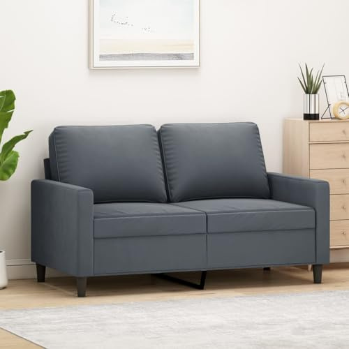 YuuSsea 2-Sitzer-Sofa Dunkelgrau, 120 cm Samt, Metallgestell, Bequeme Couch für Wohnzimmer, Schlafzimmer, modernes Design, robuste Polstermöbel