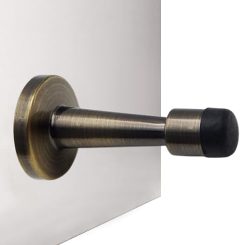 Xelmorant Door Stopper – Antique Brass Door Stopper with Non‑Slip Rubber Base,Zinc Alloy Door Stoppers for skirtings,Wall & Floor Protector ,1 Pcs