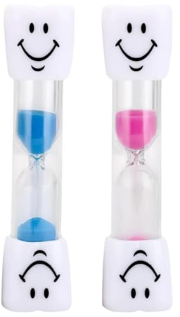 2 Stück Uhr ZäHneputzen Kinder, Sanduhr Kinder ZäHneputzen, 3 Minuten Sanduhr, Bruchsicher & Wasserfest, Bunt & Kindgerecht für Zahnpflege & Spiel (Blau+Rosa)