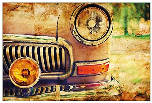 Wallario Küchenrückwand selbstklebend 90 x 60 cm, Motiv: Antiker Oldtimer in Sepiafarben - Frontansicht | Spritzschutz abwischbar & pflegeleicht
