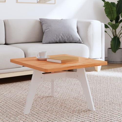 kithwjll Tischplatte quadratisch 60x60x2,5 cm massiv Buche Holz lackiert Couchtischplatte Arbeitsplatte wetterfest für Indoor Outdoor Gartentisch Bistrotisch Schreibtischplatte
