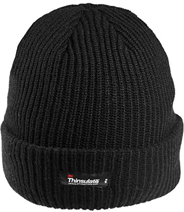 Claus Modes Herren Grobgestrickte Mütze mit Thinsulate Futter, Farbe:schwarz