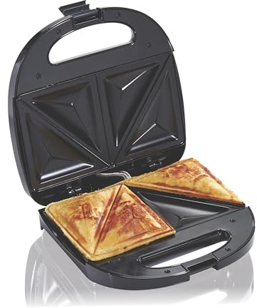 Hamilton Beach Electric Sealed Sandwich Maker Grill with PFAS-Free Nonstick Plates, Makes Stuffed French Toast, Omelets, Compact & Easy to Store, Black (25430G)