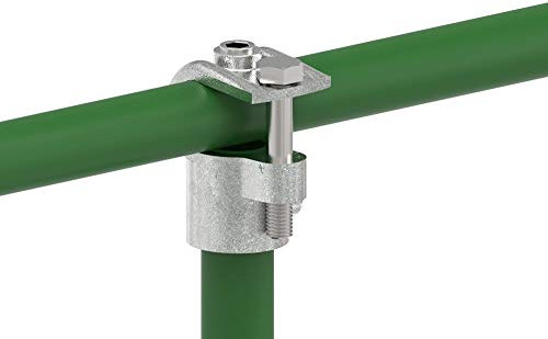 Fenau | T-Verbinder/T-Stück, offen, 90°, Ø 48,3 mm, Rohrverbinder, Temperguss galvanisiert, feuerverzinkt, inkl. Schrauben