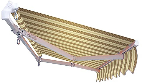 VERDELOOK Tenda da Sole Panarea avvolgibile, larghezza 4 m e sporgenza reclinabile fino a 2,5 m, beige e marrone