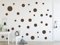 Timalo® XL Aufkleber Punkte Wandtattoo Kinderzimmer bunte große Kreise Pastell Uni Matt Wandsticker | 73081-nougat-40