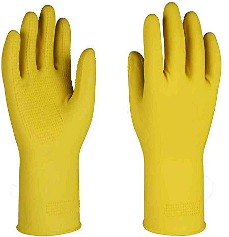 Sänger 112-02 MagnoGrip HH-Handschuh M Latex mit gerautem Profil, gelb (1 Paar)