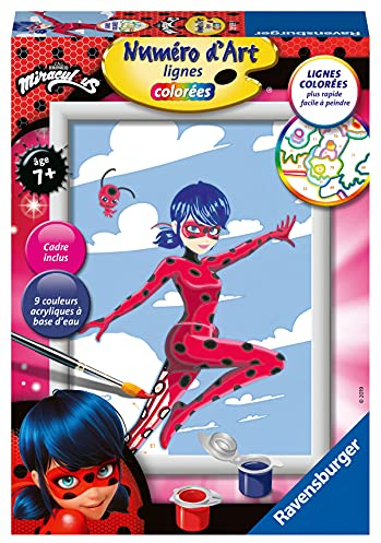 Ravensburger 4005556285099 Kunstnummer-klein Miraculous: Tales of Ladybug & Cat Noir Kreativität