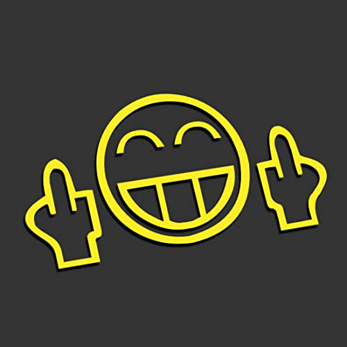 Decus Shop Smiley Fuck You L 0005 (neon gelb) // Sticker OEM JDM Style Aufkleber