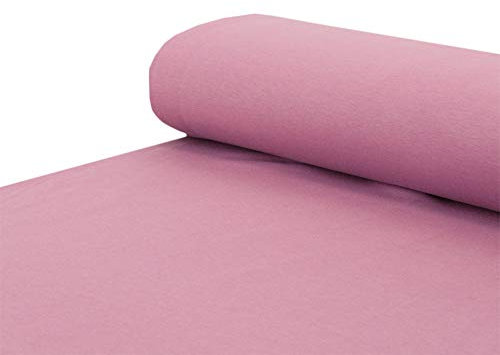 Baumwoll - Sweat Stoff kuschelweich Alpenfleece einfarbig dunkel altrosa - Meterware ab 25 cm x 150 cm - Stoff zum Nähen
