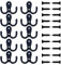Umsole 10 Pieces Double Prong Robe Coat Hook Retro Cloth Hanger with 20 Pieces Screws (Black)