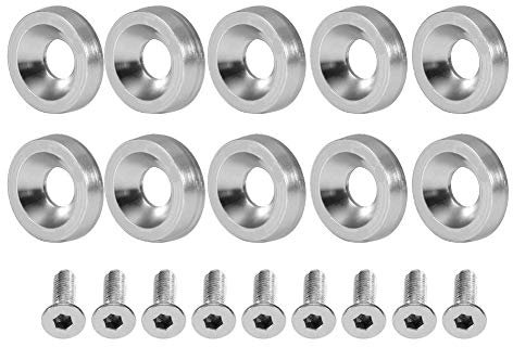 Motorcycle Fairing Body Bolt washers m6, Car Modification M6 Gasket Bolt License anti theft number Plate bolts fasteners Frame Decoration Refitting 6mm Screws decorative For Fender(Silver)