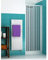 Porte de douche pliante en PVC pour niche, blanc, ouverture latérale, largeur 130 cm, hauteur 175 cm