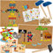 alles-meine.de GmbH XXL Set - Hammerspiel - 404 Teile - Modellwahl - Roboter & Piraten/für Kinder - Klopfspiel Nagelspiel - Hämmerchenspiel - Nagel Hammer Holz bunt - Hämmerche..