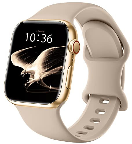 DigiHero Straps Compatible with Apple Watch Strap 38mm 40mm 41mm 42mm 44mm 45mm 46mm 49mm,Silicone Sport Replacement Strap Compatible with iWatch Series 10 9 8 7 6 5 4 SE Ultra Women Men Nut Brown A