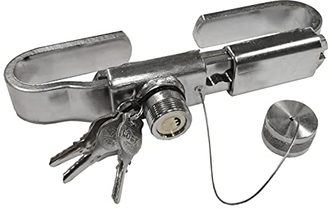 Candado Antirrobo Bloqueo de Falleba Ajustable de 239 a 315 mm. (40 mm.) Acero inoxidable. Cerradura puertas Camión para contenedores, semirremolques con Fallebas, Plataforma y Frigoríficos