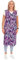 Knopfkittel Baumwolle bunt Kochschürze Hauskleid Kittel Schürze ohne Arm, Farbe:lila, Größe:46