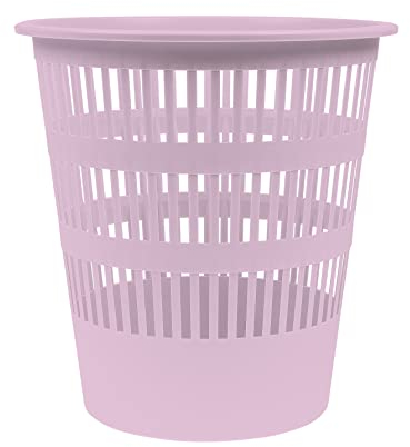 DONAU D307-23 Abfallkorb Papierkorb Mülleimer 12 Liter/Violett/Rosa Pastellfarbe/Kunststoff/Für Büro Küche Stabil Ökologisches PP-Produkt Rissbeständig/ 1 Stück