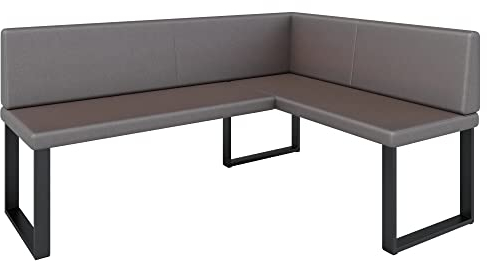 Eckbank Akiko Metal - Eckbankgruppe für Ihrem Esszimmer, Küche modern, Sitzecke, Essecke. Perfekt für Küche, Büro und Rezeption. Solide und Starke Verarbeitung. (Soft 30, 168x128cm rechts)