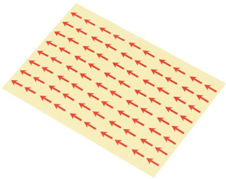 PATIKIL 0.5x0.4 Lang 4Set/320Stk Pfeil Aufkleber PET Kontrollanzeige Klebeband Self Klebeschild Etikett für Industrielle Arbeit Rot