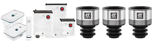 ZWILLING Set Sottovuoto, Glass, La-Mer, 8-pz & Set Sottovuoto per Il Vino, Acciaio Inossidabile, Grigio