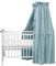 balbina Baldachin 100% Baumwolle, Deko-Set für Kinderbett, Betthimmel mit Rüsche & Schleife, Moskitonetz für Babyzimmer, Undurchsichtiger Bettvorhang ohne Himmelstange, 240 x 165 cm, Petrol