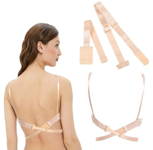 letcdfer 2 Pairs Bra Converter Low Back Bra Converter, Women's Low Back Bra Extenders Converter 2 Hooks Low Back Bra Strap Extender, Adjustable Low Back Extender for Lady Girl Backless Dress Wedding