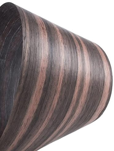 SLOYCA 1 Rouleau placage de Bois d'ébène Naturel Bois Mince Solide à la Main Bricolage Haut-Parleur Guitare Sol Meubles Peau 220 * 20cm