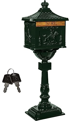 STILISTA Boîte aux Lettres Antique 118 cm en Aluminium Inoxydable, Choix de Couleurs, Vert