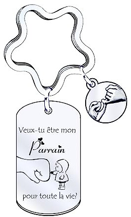 MNBVBV Porte Clé Parrain Cadeau Parrain Cadeau Parrain Marraine Demande porte cle veux tu etre mon parrain Porte Clef Personnalisé Cadeau Homme Anniversaire Cadeau Fête Des Pères (1)