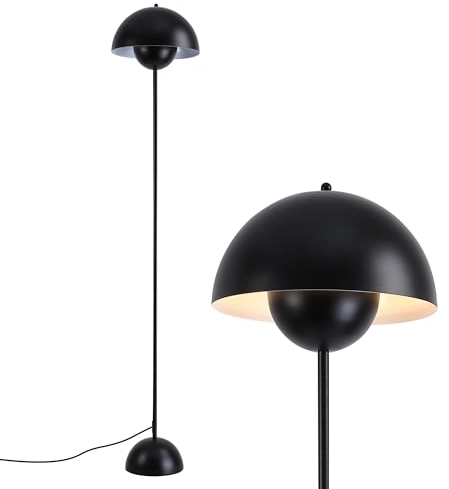 SUNLLOK Moderne Industrie LED Stehlampe Stehtischlampe - Vintage Eckregal Bett Leselampe Steh Schreibtischlampe - Tageslichtlampe Standleuchte Deko für Wohnzimmer Schlafzimmer (Schwarz, fassung e27)