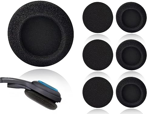 KAPSING 6 Pezzi Cuscinetti Auricolari per Cuffie, Cuscinetti in Schiuma, Cuscinetti Auricolari di Ricambio Cuscinetti in Schiuma, Cuscinetti Auricolari di Ricambio Neri da 50 mm per Cuffie Audio