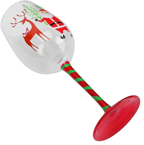 DOITOOL Gläser Weihnachtsschmuck Weihnachts-Weingläser Mit Stiel Elch-Weinglas Weihnachts-Weinkelch Für Hausbar Und Nachtclub Weihnachts- -Gläser Kelch Für Weihnachtsfeiertage (Bunt)