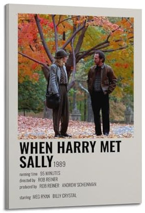 Filmposter When Harry Met Sally, Raumdekor, Poster für Schlafzimmer, Wohnzimmer, Wände, 30 x 45 cm, Rahmenstil