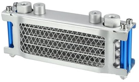 QUARKZMAN Radiatore di raffreddamento standard universale per olio motore, argento, con interfaccia M12, adatto a moto da cross, pit bike, monkey bike, ATV e motori da 50CC-160CC