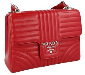 Prada Damen Rot Leder Schultertasche 1BA196