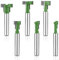 6pcs Keyhole Router Bits Set, 1/4in Shank T Slot Cutter Set Router Bits Woodworking T Track Slot Cutter for 1/4 & 5/16 & 3/8 & 9/16 & 1/2 & 5/8 inch Blade Diameter
