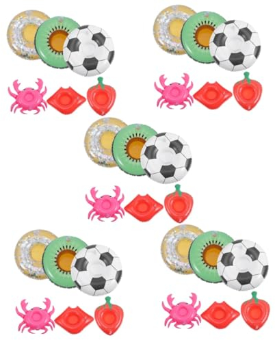 TOYANDONA 30 Pièces Porte-Gobelet d'eau Fournitures De Fête De Football Flotteurs De Boisson Fournitures De Fête Hawaïennes Fournitures De Fête De Piscine Porte-Gobelet De Piscine Gonflable
