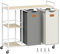 VASAGLE Laundry Hamper with 2 Compartments, 100 L Laundry Sorter, Rolling Laundry Cart with Shelves, Removable Liners, 6 Labels, Natural Beige, Dove Grey and Cream White BLH311G01
